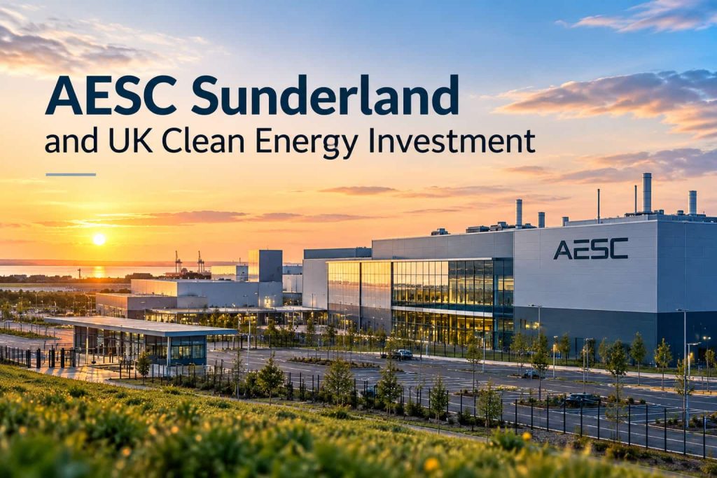 AESC Sunderland battery gigafactory and UK clean energy manufacturing